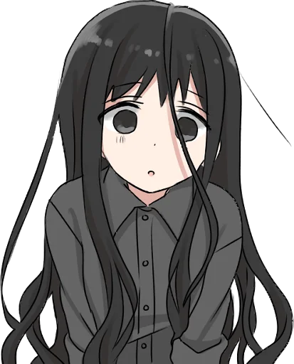 👀 Стикер «Girl with black hair long TL-EDIT» для Telegram