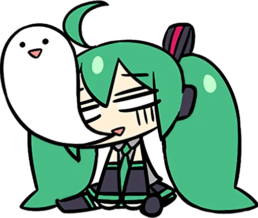 😩 Стикер «Hatsune Miku and the Piapro Family» для Telegram