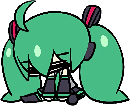 😔 Стикер «Hatsune Miku and the Piapro Family» для Telegram