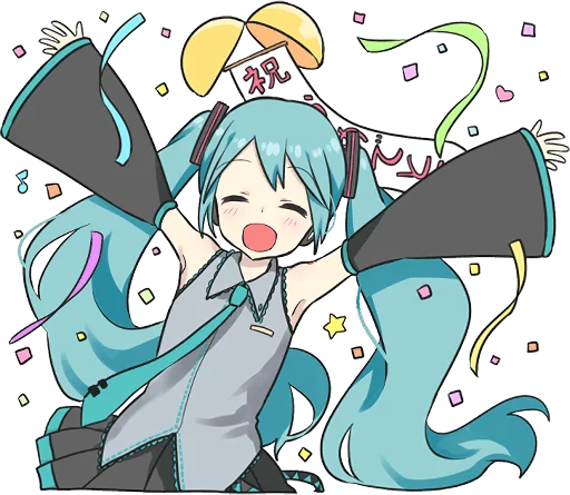 🎊 Стикер «HATSUNE MIKU Pom Ver.» для Telegram