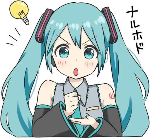 😲 Стикер «HATSUNE MIKU Pom Ver.» для Telegram
