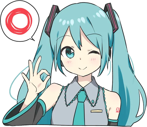 👍 Стикер «HATSUNE MIKU Pom Ver.» для Telegram