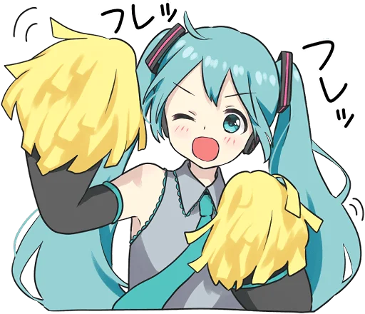 ✊ Стикер «HATSUNE MIKU Pom Ver.» для Telegram