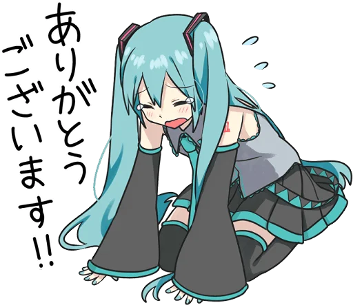 😭 Стикер «HATSUNE MIKU Pom Ver.» для Telegram