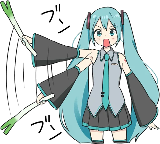 👊 Стикер «HATSUNE MIKU Pom Ver.» для Telegram
