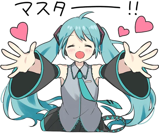 🤗 Стикер «HATSUNE MIKU Pom Ver.» для Telegram