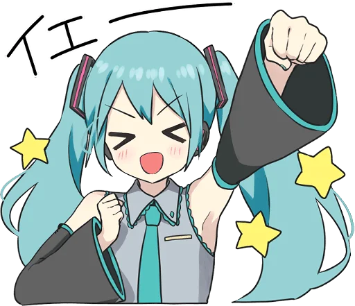 ✊ Стикер «HATSUNE MIKU Pom Ver.» для Telegram