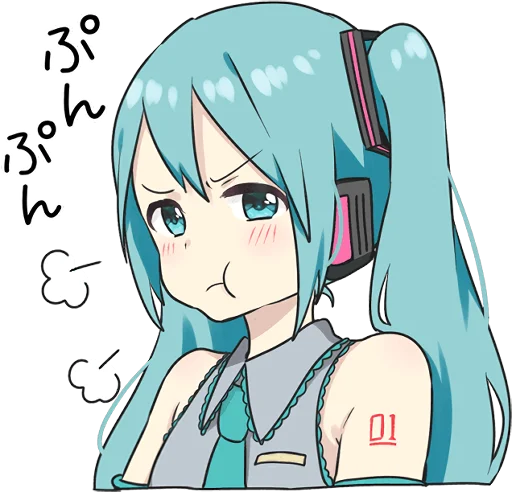 😒 Стикер «HATSUNE MIKU Pom Ver.» для Telegram