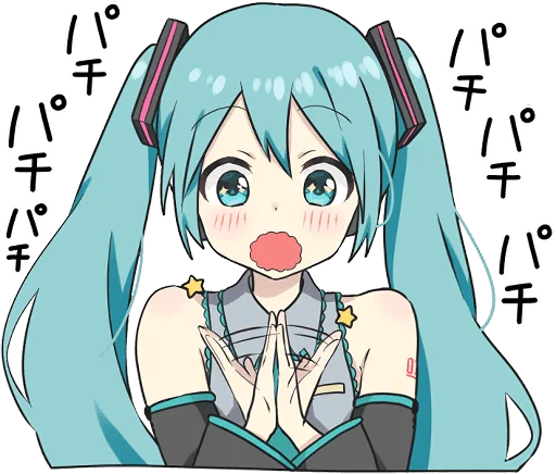 👏 Стикер «HATSUNE MIKU Pom Ver.» для Telegram