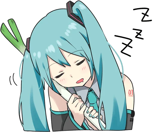😴 Стикер «HATSUNE MIKU Pom Ver.» для Telegram