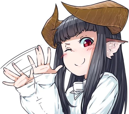 👋 Стикер «Horned girl&;s collection» для Telegram