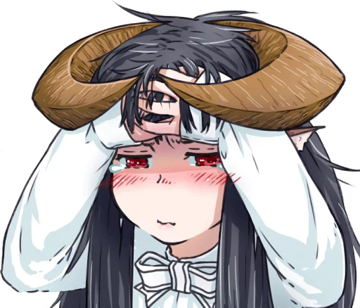 😔 Стикер «Horned girl&;s collection» для Telegram