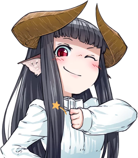 👍 Стикер «Horned girl&;s collection» для Telegram