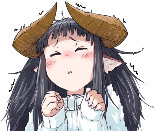 😣 Стикер «Horned girl&;s collection» для Telegram