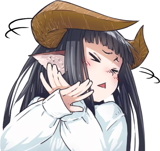 😣 Стикер «Horned girl&;s collection» для Telegram