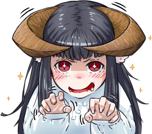 🤤 Стикер «Horned girl&;s collection» для Telegram