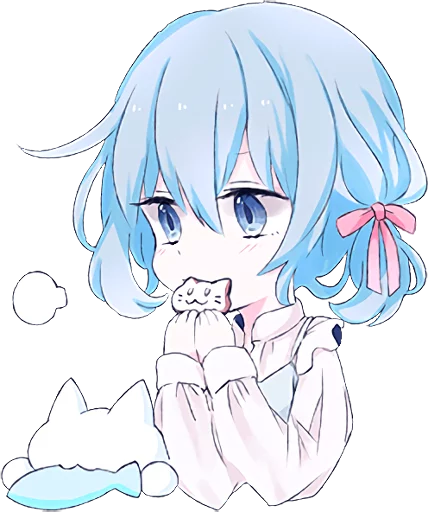 😗 Стикер «Light Blue Girl» для Telegram