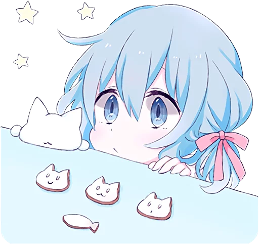 Стикерпак Light Blue Girl для Telegram