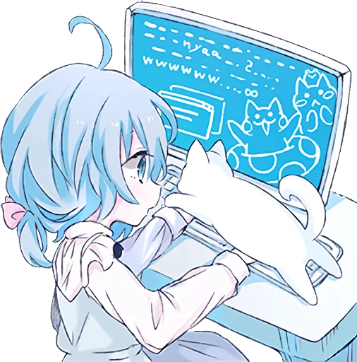 🖥️ Стикер «Light Blue Girl» для Telegram