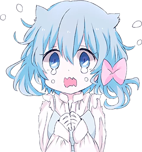 😰 Стикер «Light Blue Girl» для Telegram