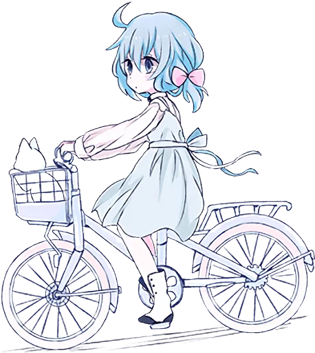 🚲 Стикер «Light Blue Girl» для Telegram