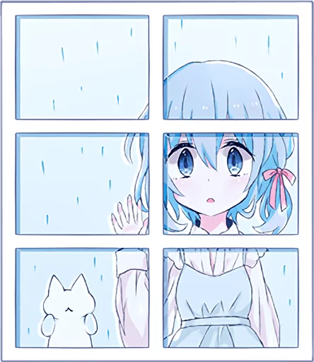 🌧️ Стикер «Light Blue Girl» для Telegram