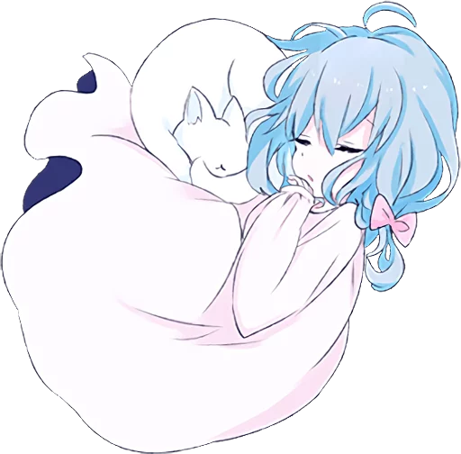 😴 Стикер «Light Blue Girl» для Telegram