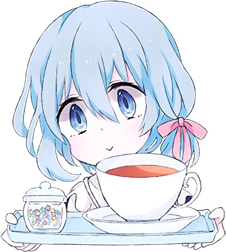 ☕ Стикер «Light Blue Girl» для Telegram