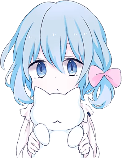 😿 Стикер «Light Blue Girl» для Telegram