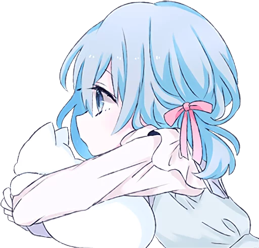 😶 Стикер «Light Blue Girl» для Telegram