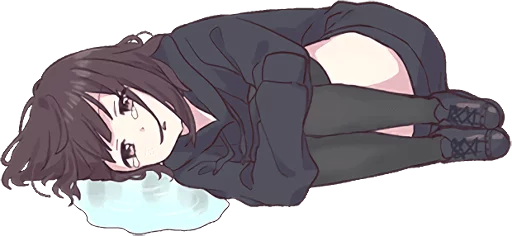 😭 Стикер «Menhera-chan 2 ENG» для Telegram