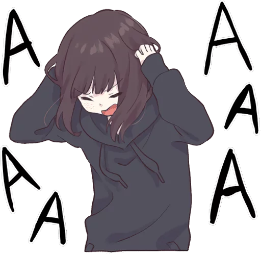 😫 Стикер «Menhera-chan 2 ENG» для Telegram