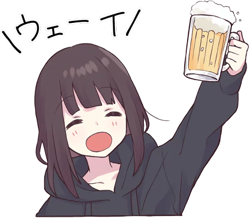 🍺 Стикер «Menhera-chan. 3» для Telegram