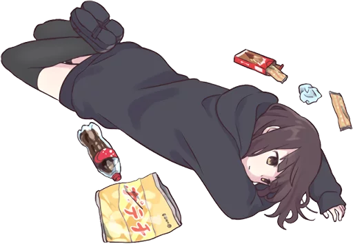 😔 Стикер «Menhera-chan. ENG» для Telegram