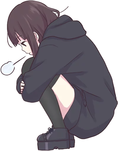 😤 Стикер «Menhera-chan. ENG» для Telegram