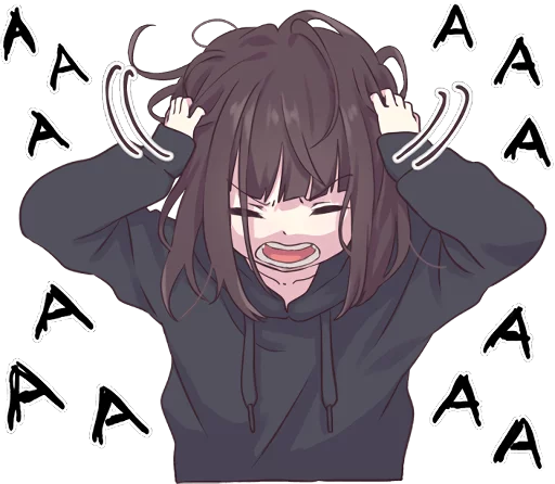 😩 Стикер «Menhera-chan. ENG» для Telegram