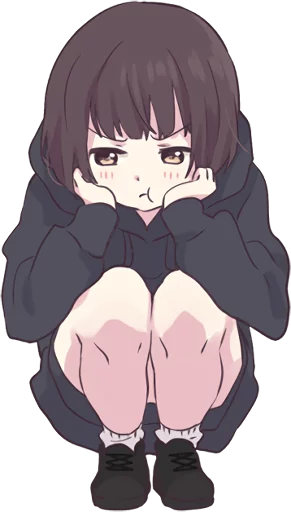 😔 Стикер «Menhera little girl. ENG» для Telegram