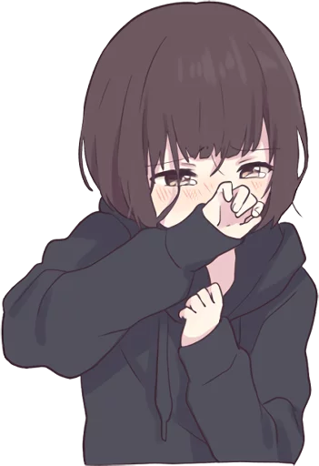 😢 Стикер «Menhera little girl. ENG» для Telegram