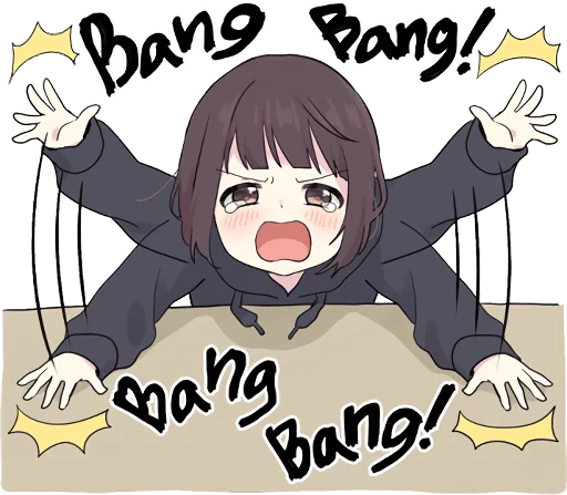 😭 Стикер «Menhera little girl. ENG» для Telegram