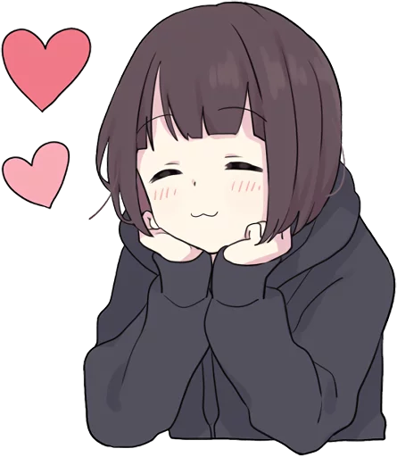 😚 Стикер «Menhera little girl. ENG» для Telegram