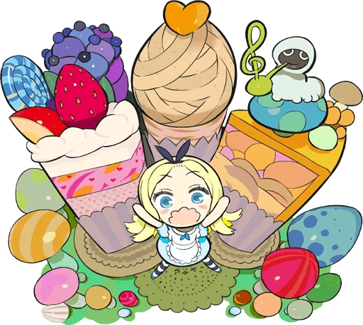 🍰 Стикер «Official Sticker of okama&;s Alice Series» для Telegram