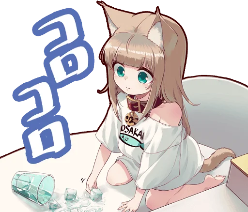 🥛 Стикер «Kinako (Osakana Neko)» для Telegram
