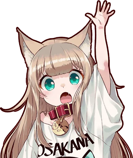 ✋ Стикер «Kinako (Osakana Neko)» для Telegram