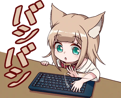 😮 Стикер «Kinako (Osakana Neko)» для Telegram