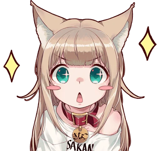 🤩 Стикер «Kinako (Osakana Neko)» для Telegram