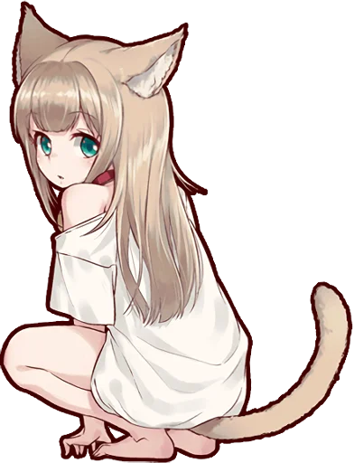 😕 Стикер «Kinako (Osakana Neko)» для Telegram