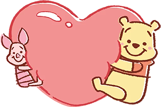 ❤️ Стикер «Pooh and Piglet (Lovely)» для Telegram