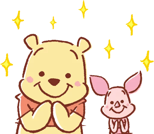 😍 Стикер «Pooh and Piglet (Lovely)» для Telegram
