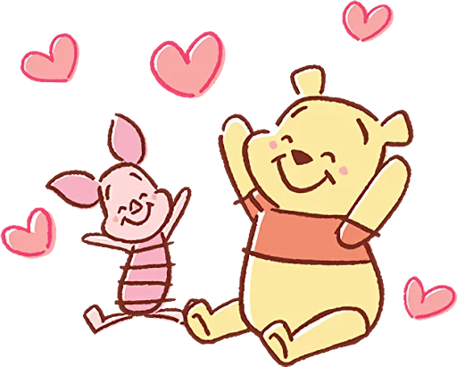 😊 Стикер «Pooh and Piglet (Lovely)» для Telegram
