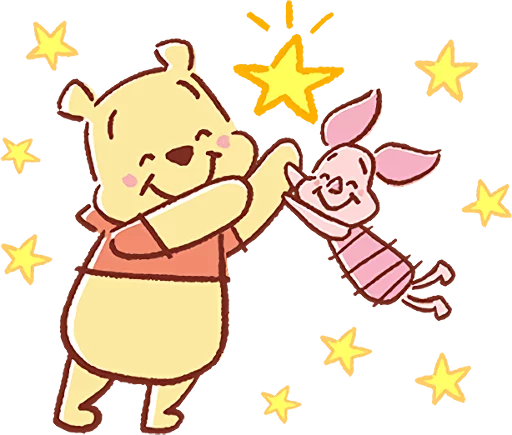 🤗 Стикер «Pooh and Piglet (Lovely)» для Telegram